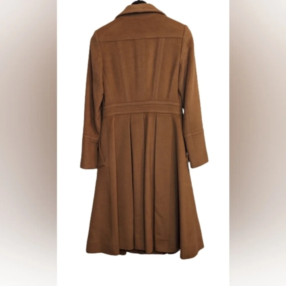 Burberry tan trench coat 100% camel hair princess cut button down half 2 - Picture 3 of 7